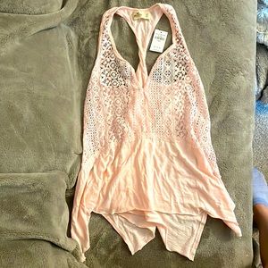 Hollister Flowy Tank with Lace and Twisted back